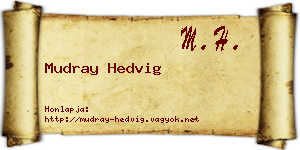 Mudray Hedvig névjegykártya
